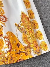 abordables Robes Bohémiennes-Femmes Robe Midi Robe bohème Mode Classique Vacances Sortir Week-end Coupe régulière Fleur manche longue Col de chemise Jaune Été