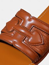 levne Sandály na dovolenou-dámské hnědé sandály z umělé kůže – stylový zdobený pásek, obuv s otevřenou špičkou pro ženy na relaxaci u bazénu, letní dovolenou a neformální pochůzky
