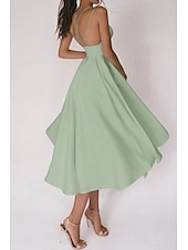 abordables Robes de Diplôme-Femmes Robe Midi Robe Blanche Robe de remise des diplômes Robe Nuisette Mode Anniversaire Remise des Diplômes Sortir Coupe régulière Uni Sans manches Bretelles spaghetti Noir Blanche Rouge Vert Été