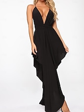 abordables Robes décontractées blanches-Femme robe longue robe blanche Robe d&#039;été Robe à enfiler Robe à col licou chaud Mature robe sexy du quotidien Soirée Standard Plein Couleur monochrome Sans Manches Dos nu V Profond Noir Blanche Rose