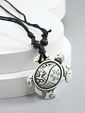 levne Pánské šperky-&quot;pánský náhrdelník s přívěskem z kmenových mořských želv - vintage ručně vyrobený kožený řetízek na laně, šperky ve stylu boho surfování na pláž, dovolenou a běžné nošení&quot;