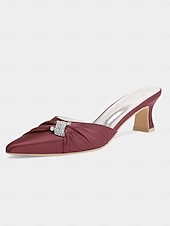 economico tacchi kitten-mules da donna con tacco a gattino impreziosite da fiocco in raso dorato – eleganti scarpe slip-on a punta per la sera e l&#039;appuntamento serale