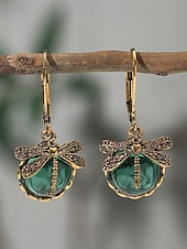 billige Øredobber for kvinner-intage dragonfly dangle øredobber for kvinner – gullbelagte boho drop-øreringer med blå glassperler, naturinspirerte smykker for uformelle, fest- og gaveanledninger