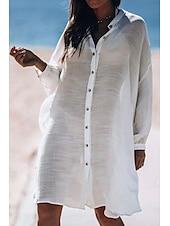 economico Camicie-Per donna Camicia Camicie ispirate al lino Abbottonare Blusa Semplice Moderno Casual Manica Lunga Colletto a Camicia Top lunghi Quotidiano Ferie Uscire Bottoni Bianco Giallo Rosa Azzurro Estate