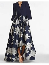 economico Lunghezza del pavimento-Abito a linea ad A per la madre della sposa elegante vintage scollo a V lunghezza al pavimento charmeuse maniche lunghe con sfera  nastro abito da derby abito per il giorno della corsa 2025