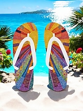 preiswerte Urlaubsandalen-Bunte Flip-Flops mit Blumenmuster für Damen – lebendige Strandsandalen im Bohème-Stil für den Sommer am Pool und im Resort