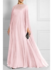 abordables NOIR-Robe de soirée fourreau robe empire formelle soirée traîne balayage  traîne brosse à manches longues col bateau automne invitée de mariage chiffon avec plis pour impressionner 2025