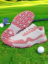 billige Kvinnegolf sko-elegante rosa golfsneakers med snøring - sklisikre og pustende, perfekt for sommergolføkter