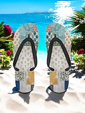preiswerte Urlaubsandalen-Bunte Flip-Flops mit Blumenmuster für Damen – lebendige Strandsandalen im Bohème-Stil für den Sommer am Pool und im Resort