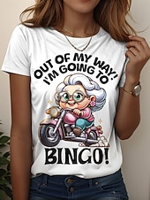 ieftine Umor &amp; Citate tricou-Pentru femei Tricou Grafic Desene Animate Scrisă Stilat Casual Manșon scurt Stil Nautic Rotund Topuri obișnuite Zilnic Sfârșit de săptămână Imprimeu Alb Galben Roz Îmbujorat Trifoi Vară Primăvară