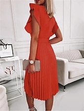 preiswerte Einfaches Kleid-Damen Mini Kleid A-Linien Kleid Blazer Kleid Arbeitskleid Cocktail Arbeit Reguläre Passform Grafik Ärmellos Rundhalsausschnitt Hellrosa Pink Rot Grün Sommer