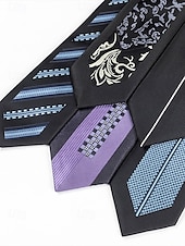 abordables Cravates et nœuds papillon pour hommes-Cravate étroite de 6 cm pour homme - motif à rayures, fleurs, carreaux, élégante cravate en soie tissée pour les affaires, les mariages et les événements formels