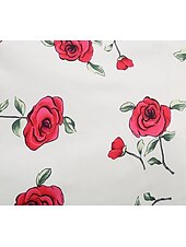 tanie Sukienki-Lata 50. Retro / vintage Rockabilly Do kolan Sukienka kopertowa Sukienka huśtawka Rozkloszowana sukienka Normalny Krótki kimonowy Kwiaty Obcisła i rozszerzona Huśtawka wisząca W serek Strój na bal