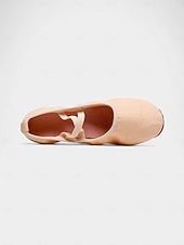 preiswerte Lateinamerikanische Schuhe-beigefarbene Canvas-Ballsaal-Tanzschuhe für Damen – Pumps mit niedrigem Absatz und elastischem Riemen für das professionelle Training