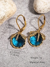 billige Øredobber for kvinner-intage dragonfly dangle øredobber for kvinner – gullbelagte boho drop-øreringer med blå glassperler, naturinspirerte smykker for uformelle, fest- og gaveanledninger