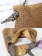 preiswerte Handtaschen und Tragetaschen-Damen-Umhängetasche aus gewebtem Stroh – Strandtasche im Boho-Chic-Stil mit Riemen im Zebramuster, leichte Sommerhandtasche für Reisen, Urlaub und Freizeitausflüge
