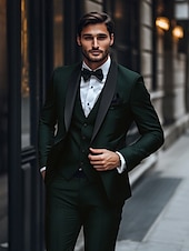 cheap Dinner Party-Men&#039;s Wedding Suits Homecoming Suits Burgundy Blue Daily Party Summer Solid Colored Tailored Fit 3 Piece Single Breasted One-button