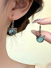 billige Øredobber for kvinner-intage dragonfly dangle øredobber for kvinner – gullbelagte boho drop-øreringer med blå glassperler, naturinspirerte smykker for uformelle, fest- og gaveanledninger