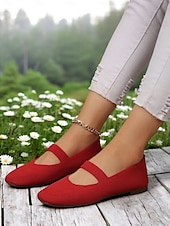 economico Ballerine da donna-ballerine mary jane flyknit da donna – comode scarpe slip-on con punta quadrata per l&#039;estate e l&#039;uso quotidiano