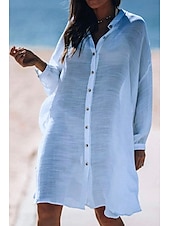 economico Camicie-Per donna Camicia Camicie ispirate al lino Abbottonare Blusa Semplice Moderno Casual Manica Lunga Colletto a Camicia Top lunghi Quotidiano Ferie Uscire Bottoni Bianco Giallo Rosa Azzurro Estate