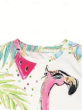 billige Dyrene tee-Dame T skjorte Sommertopper Grafisk Klassisk Fritid Kortermet Crew-hals Crop Tops Daglig Helg Trykt mønster Regnbue Sommer Vår Høst