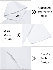 cheap Men's Basic Tees sets-Men's Tracksuit T shirt &amp; Shorts Outfit Set Hoodie Outdoor Daily Sports Pocket Drawstring Plain Wine Red Black White Polyester Activewear Streetwear Lightweight Summer