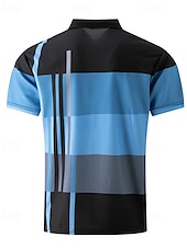 billiga Klassisk pikétröja för män-Herr Golftröja Golf pikétröjor Arbete Ledigt Kavajslag Kortärmad Grundläggande Modern Rand Lappverk Knappar Sommar Normal Rosa + Orange Mörkrosa Blå Purpur Orange Grön Golftröja