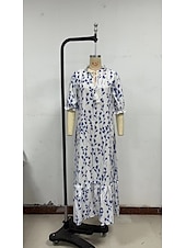 levne Neformální květinové šaty-Dámské Dlouhé šaty Maxi šaty Volnočasové šaty Boho šaty Šaty s potiskem Šaty Peplum Romantické Klasické Elegantní šaty Nahoře nabírané Dovolená Denní Letní šaty Volný Grafika Květiny Poloviční rukáv