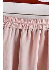 abordables Jupes-Femmes Jupe Évasé Mode Maxi Taille Basse Jupes Uni Froncé Micro-Élastique Vacances Rue Noir Blanche Rose Claire Bleu Été Coton