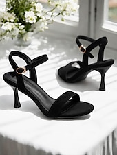 abordables Sandales de Robe-Escarpins beiges à bride arrière pour femme – élégantes sandales à bout ouvert pour les rendez-vous romantiques et les tenues estivales