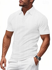  Per uomo Maglia da golf Polo da Golf Casuale Lavoro Bavero Manica Corta Essenziale Moderno Semplice Patchwork Bottoni Estate Vestibilità regolare Bianco Grigio chiaro Cachi Azzurro chiaro Maglia da