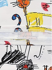 halpa Eläimet tee-Naisten T-paita Kesän yläosat Painettu Kuvitettu Kissa Klassinen Vapaa-aika Lyhythihainen Tiukka pyöreä kaula-aukko Rajaa topit Päivittäin Viikonloppu Sateenkaari Kesä Kevät Syksy