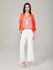 economico Bluse e camicie-pullover con stampa in stile vacanza