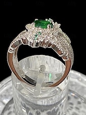 abordables Bagues pour femmes-Bague couronne émeraude vintage pour femme – bijoux élégants d&#039;inspiration royale pour fiançailles, mariages et occasions spéciales