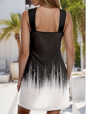 economico Vestito Kentucky-Derby del Kentucky Per donna Mini Abito Abito a trapezio Vestito all'americana Abito senza schienale cocktail Abiti semi formali Derby del Kentucky Quotidiano Vacanza Ferie Stampato Vestibilit