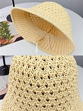 abordables Chapeaux pour femmes-Chapeau de paille vintage pour femme – chapeau de soleil respirant tissé à la main, léger et pliable, chapeau de plage élégant pour les vacances d&#039;été, les voyages et les activités de plein air