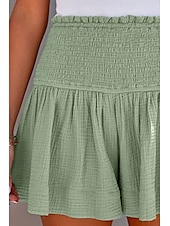 ieftine Pantaloni scurți din bumbac in-Pentru femei Pantaloni scurți inspirați din in Pantaloni Scurți Pantaloni Șic Stradă Casual Scurt Natural Simplu Talie elastică Confortabil Exterior Comfortabil Stradă Purtare Zilnică Migdală Gri