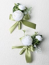  Boutonnière de mariage pour hommes mariage d'été blanc champagne boutonnière pour le marié et les garçons d'honneur accessoires de fleurs décorations de costume de fête