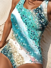 voordelige Eendelige badpakken-Dames Badpak Eén stuk Monokini Badpakken Rugloos Vakantie Strandkleding Ombre U-hals Mouwloze Badpakken