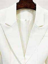 voordelige Broekpakken van mama-Pantalonpak Moeder van de Bruid Elegante Simpele Overhemdkraag Vloerlengte Katoenmix Lange Mouw met Effen Kleur
