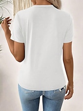 cheap Humor&amp;Quotes tee-Women&#039;s T Shirt Graphic Letter Stylish Casual Short Sleeve Round Neck Regular Tops Daily Weekend Print White Summer Spring
