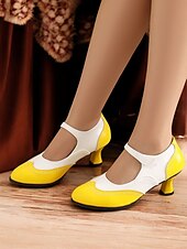 abordables años 1930-Tacones Mary Jane vintage en rojo y blanco para mujer: zapatos brogue clásicos inspirados en los años 50 para moda retro, baile y ocasiones especiales