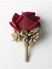 cheap Wedding Suits-Men&#039;s Wedding Boutonniere Blue Pink White Summer Boutonniere for Groom and Groomsmen Flower Accessories Party Suit Decorations