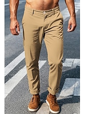 economico Chino-pantaloni cargo da uomo elastico in vita tasche multiple pantaloni a tutta lunghezza casual anelastico tinta unita sport all&#039;aria aperta vita media verde militare nero kaki blu navy s m l xl xxl