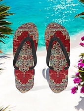 economico Infradito da Vacanza-infradito etniche boho da donna - sandali da spiaggia con motivo tribale vintage, comode pantofole estive per viaggi e festival