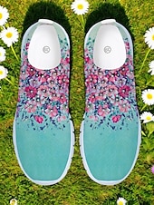 economico Sneakers da donna-Sneakers da passeggio da donna con stampa floreale, scarpe leggere e traspiranti in mesh, ideali per viaggi informali, passeggiate in giardino e comfort quotidiano.