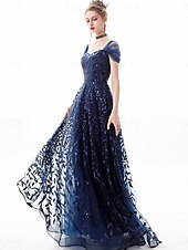 abordables Robes de bal de promo-Robe de bal A-Line de quinceanera Élégante robe de mariage invité longueur au sol manches courtes dénudée en polyester sans dos avec plis