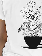 baratos Camiseta de Arte &amp; Design-Mulheres Camiseta Tops de verão Imprimir Gráfico Música Clássico Casual Manga Curta Gola Redonda Tops curtos Diário Final de semana Arco-íris Verão Primavera Outono