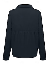 abordables Chemises-Femmes Chemise Chemises en coton et lin Boutonner Chemisier Uni Moderne Occasionnel manche longue Col de chemise Hauts Réguliers Quotidien Fête Sortir Boutons Noir Blanche Jaune Rose Claire Été