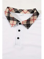 cheap Men&#039;s Classic Polo-Men&#039;s Golf Shirt Golf Polos Shirts Formal Work Lapel Short Sleeve Modern Comfortable Color Block Patchwork Buttons Summer Spring Regular Fit Wine Apricot Black White Dark Navy Orange Golf Shirt